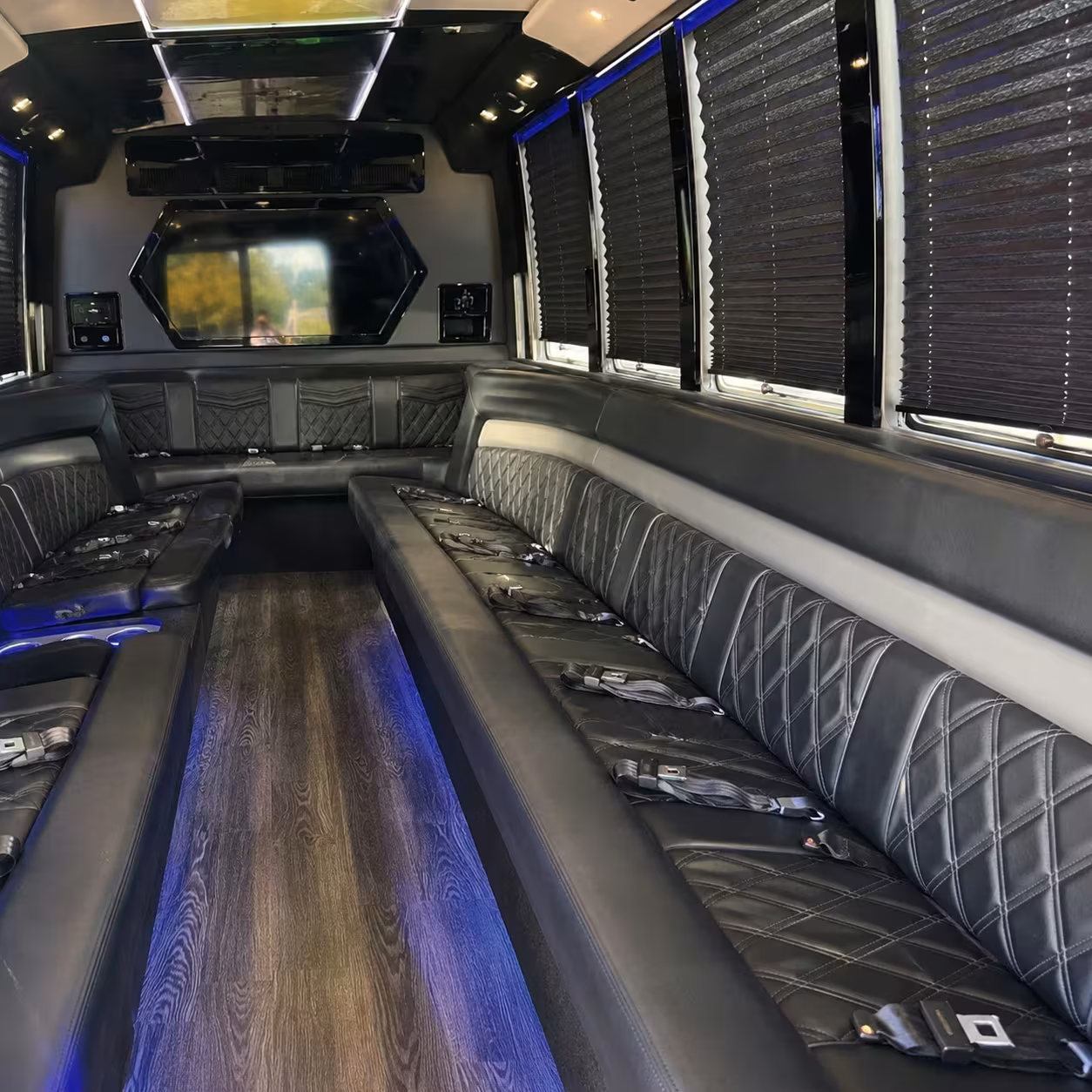 diamond bar prom party bus rentals with led lights and sound
